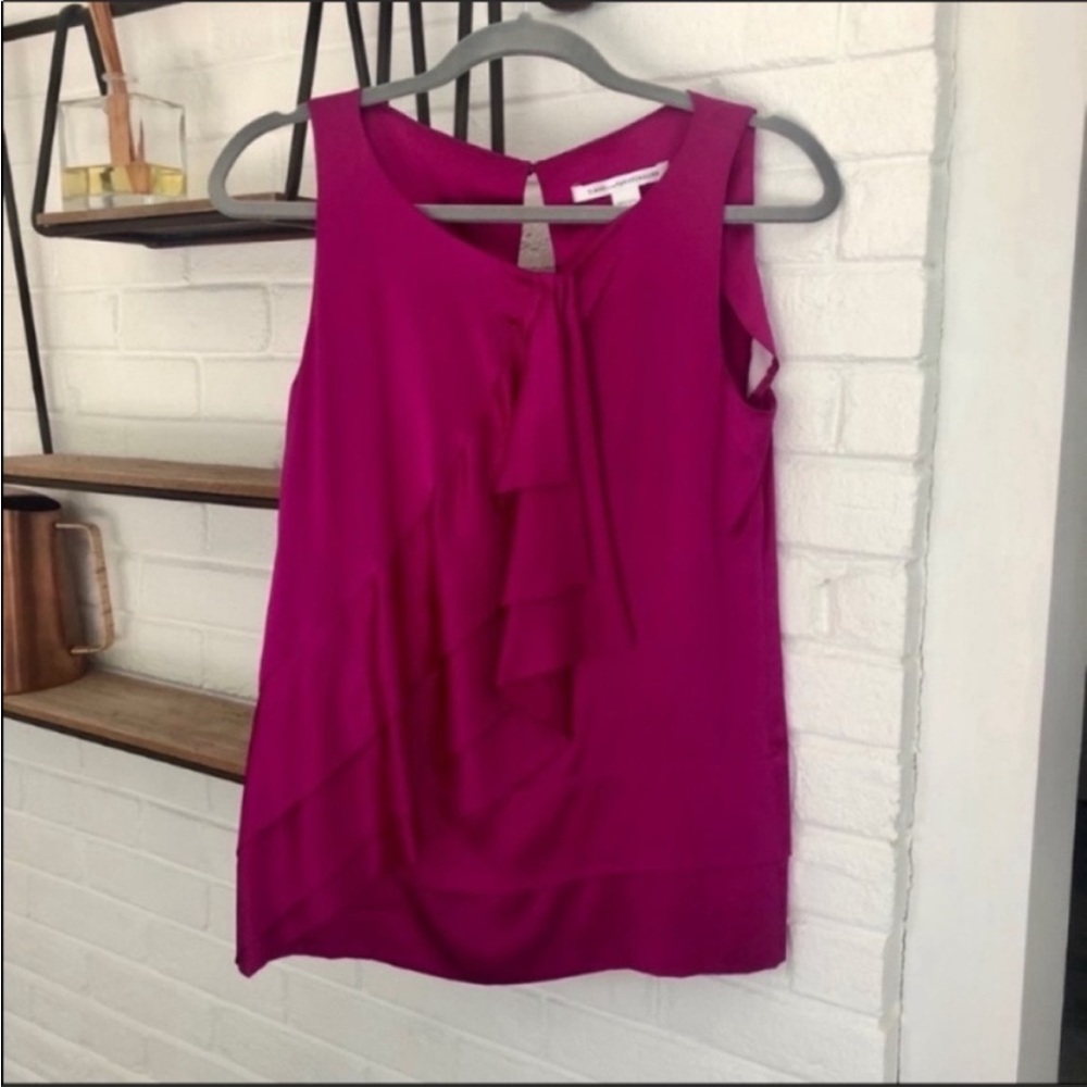 Diane Von Furstenberg Silk Pink Sleeveless Top